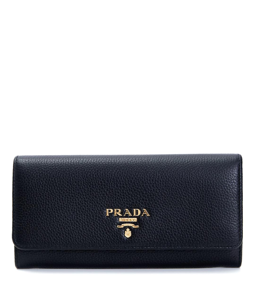 PRADA Черный кожаный кошелек, фото 1