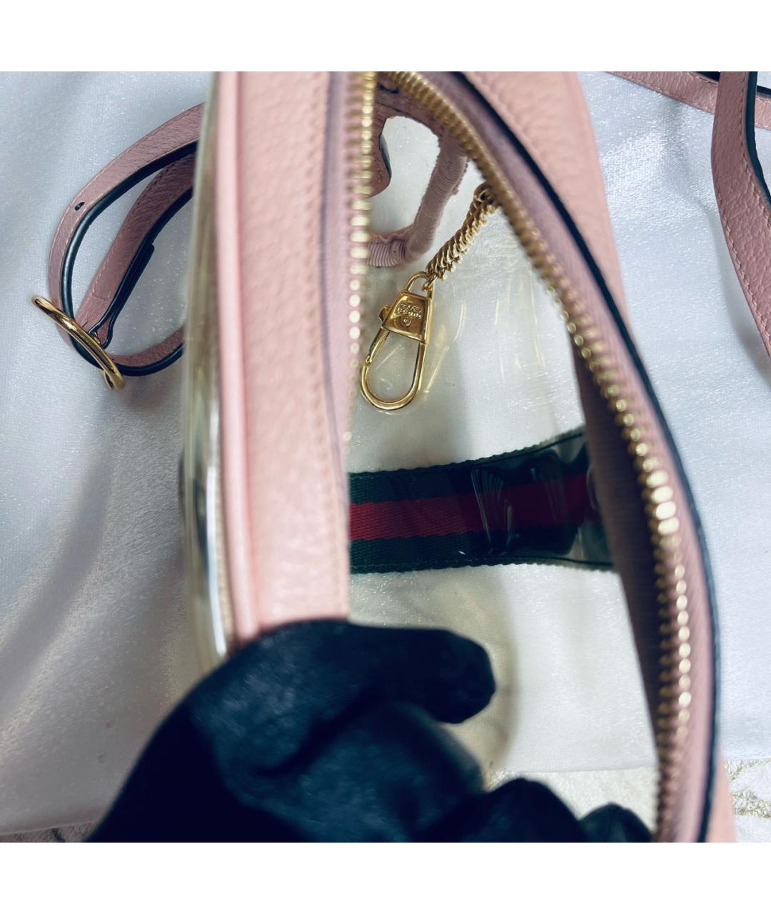 GUCCI Розовая кожаная сумка через плечо, фото 4