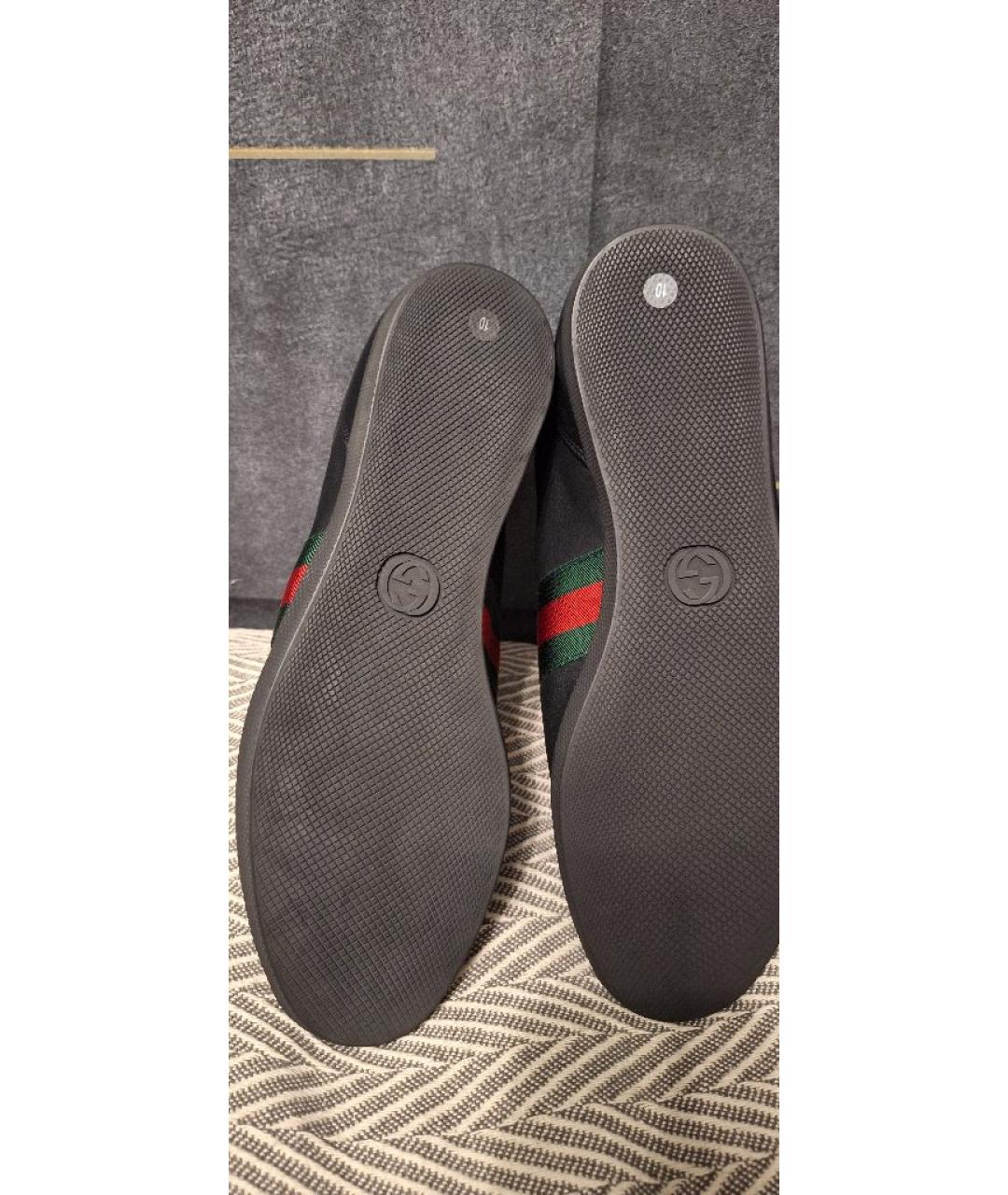 GUCCI Черные кожаные высокие кроссовки / кеды, фото 7