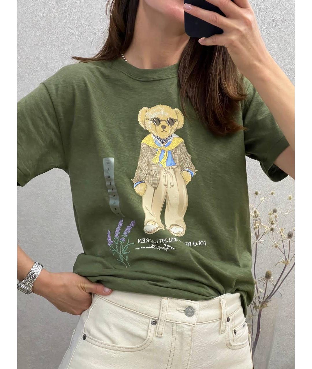 POLO RALPH LAUREN Хаки хлопковая футболка, фото 5