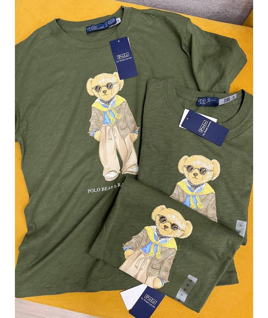 POLO RALPH LAUREN Хаки хлопковая футболка, фото 3