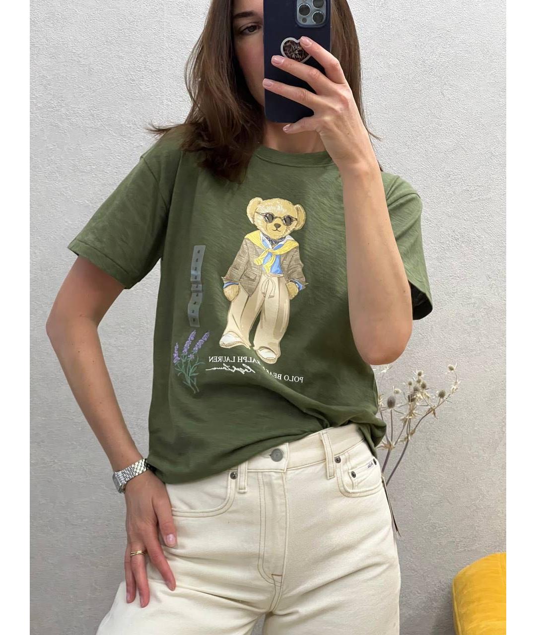 POLO RALPH LAUREN Хаки хлопковая футболка, фото 7