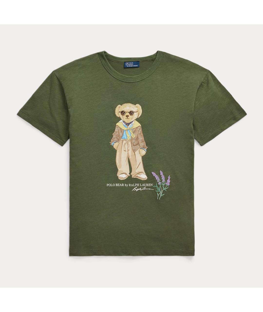 POLO RALPH LAUREN Хаки хлопковая футболка, фото 9
