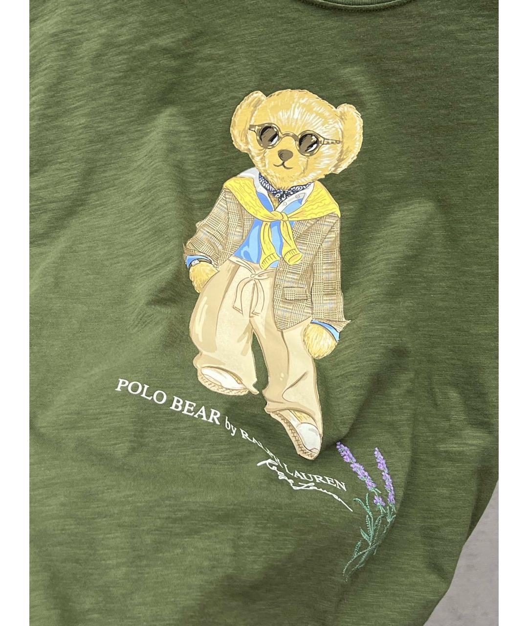 POLO RALPH LAUREN Хаки хлопковая футболка, фото 8