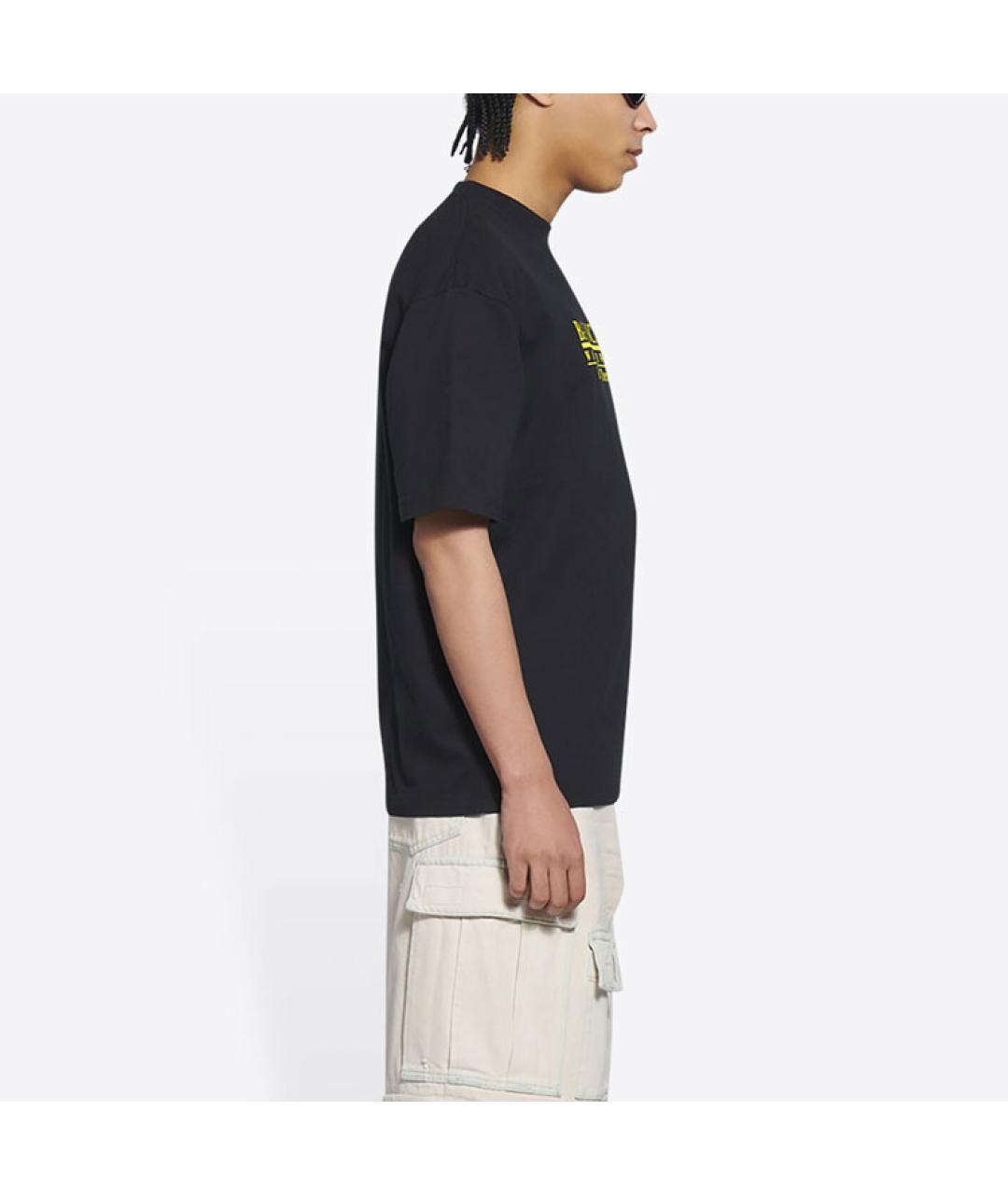 BALENCIAGA Черная хлопковая футболка, фото 6