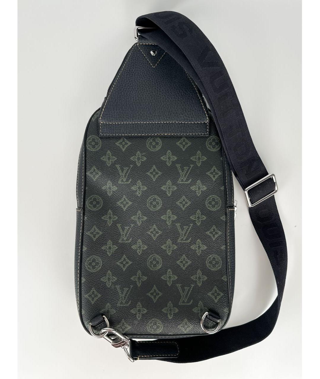 LOUIS VUITTON Черная кожаная сумка на плечо, фото 2