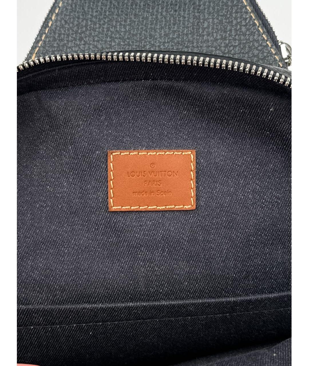 LOUIS VUITTON Черная кожаная сумка на плечо, фото 6