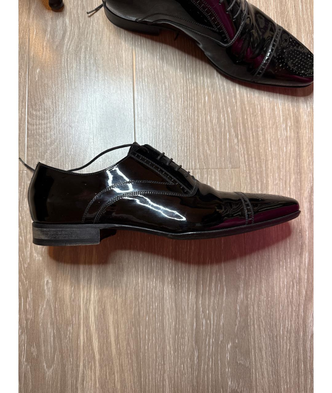 DOLCE&GABBANA Черные кожаные туфли, фото 6