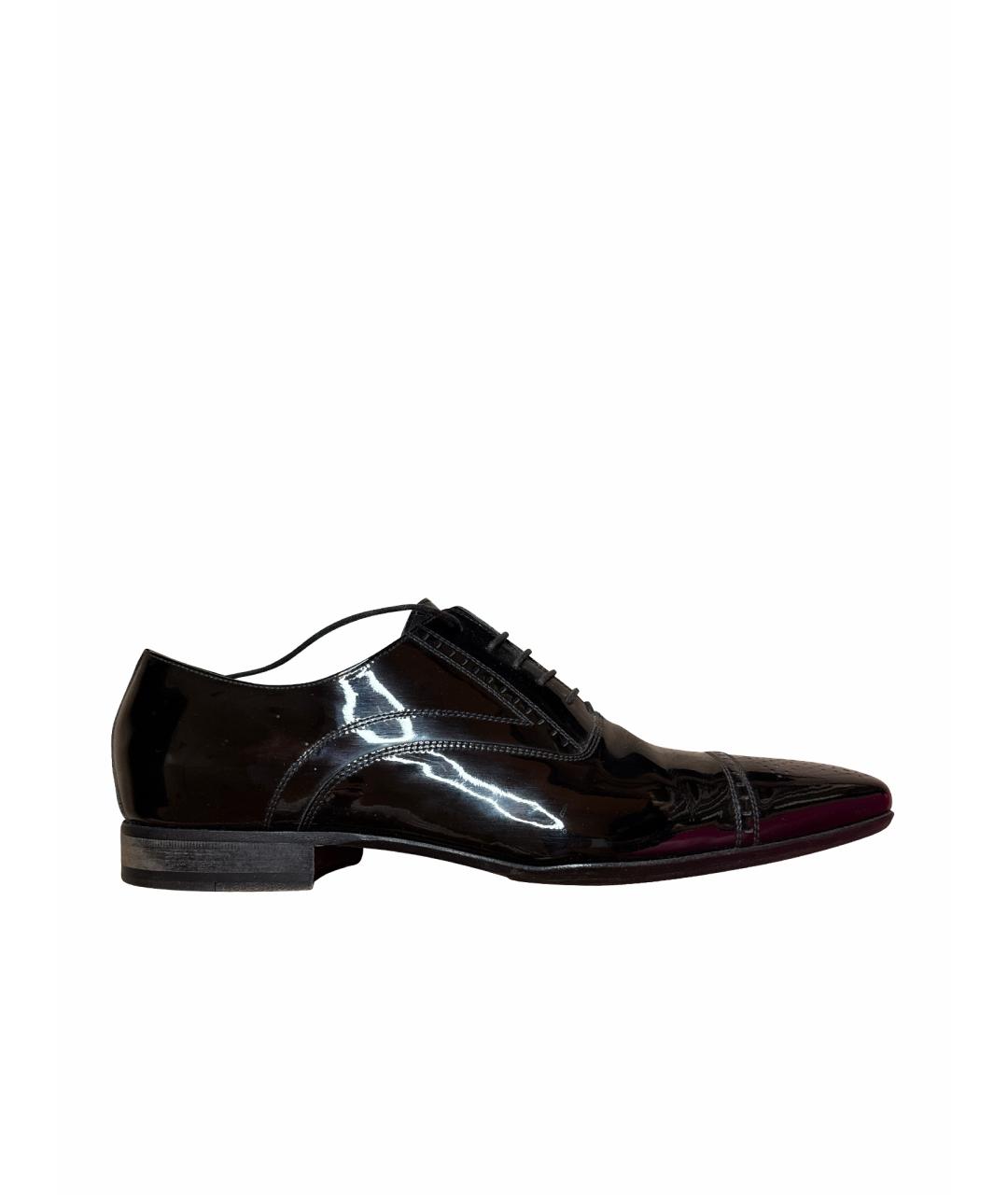 DOLCE&GABBANA Черные кожаные туфли, фото 1