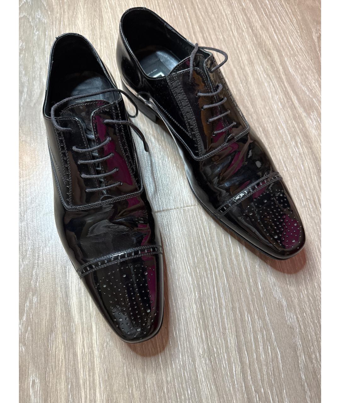 DOLCE&GABBANA Черные кожаные туфли, фото 5