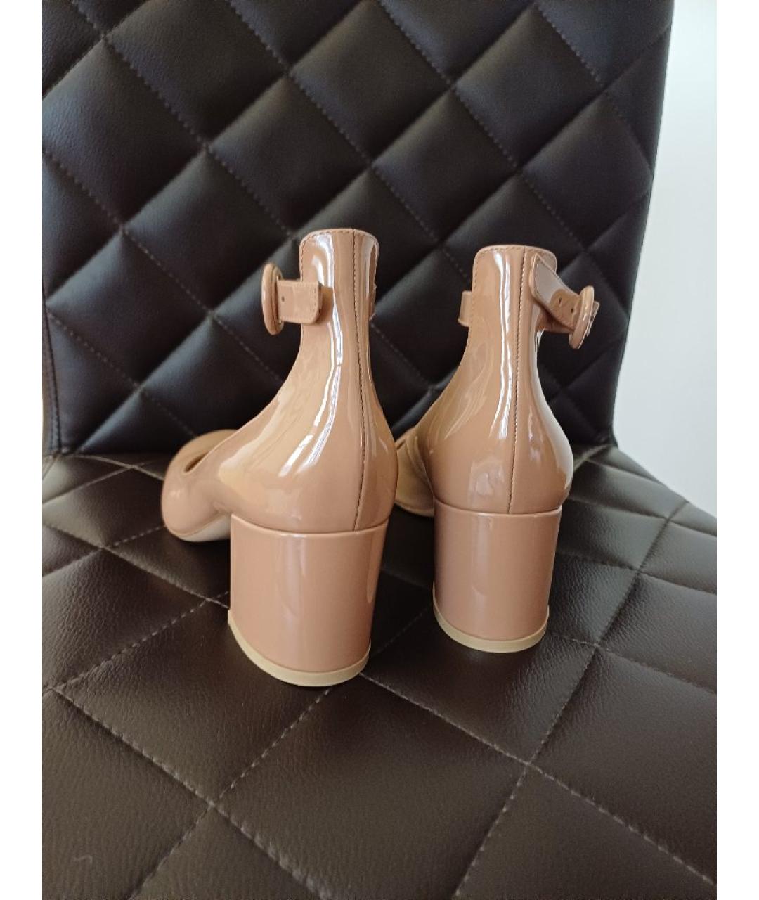 GIANVITO ROSSI Бежевые кожаные туфли, фото 8