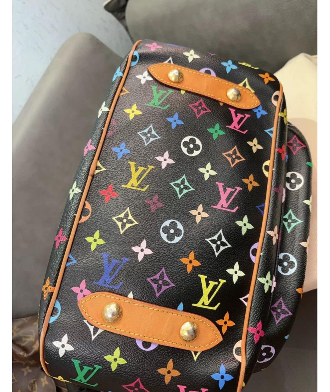 LOUIS VUITTON Черная кожаная сумка с короткими ручками, фото 7