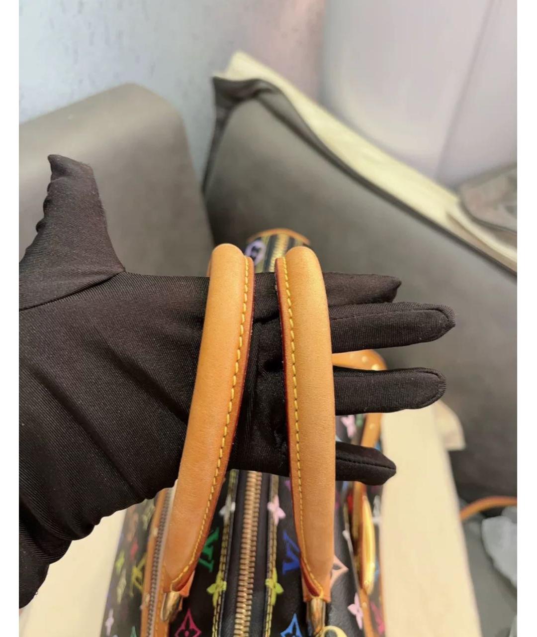 LOUIS VUITTON Черная кожаная сумка с короткими ручками, фото 3