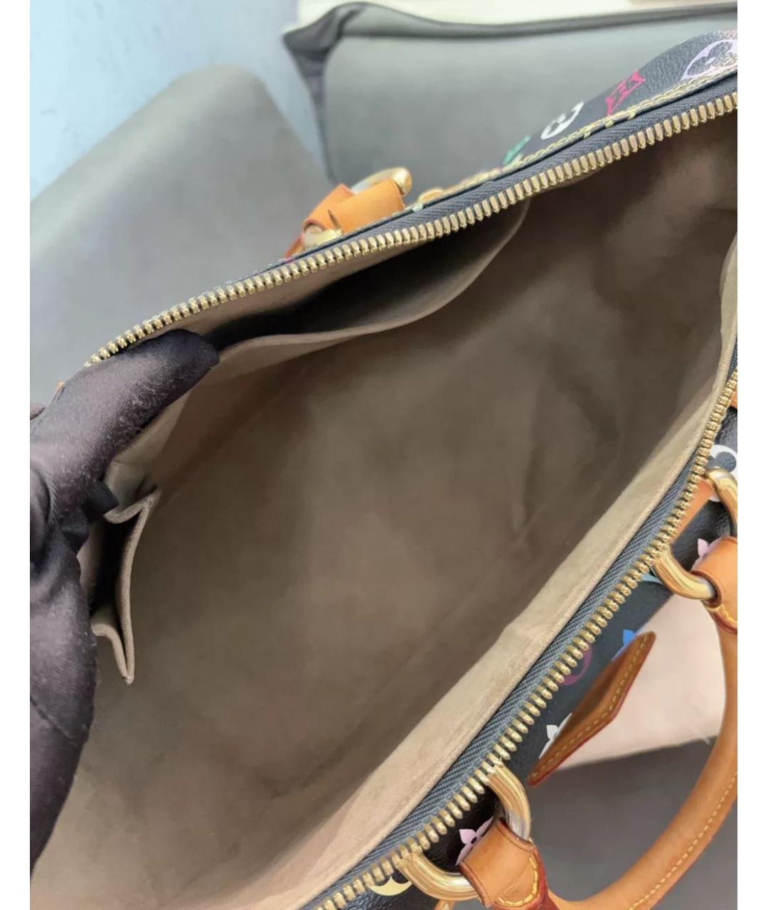 LOUIS VUITTON Черная кожаная сумка с короткими ручками, фото 8