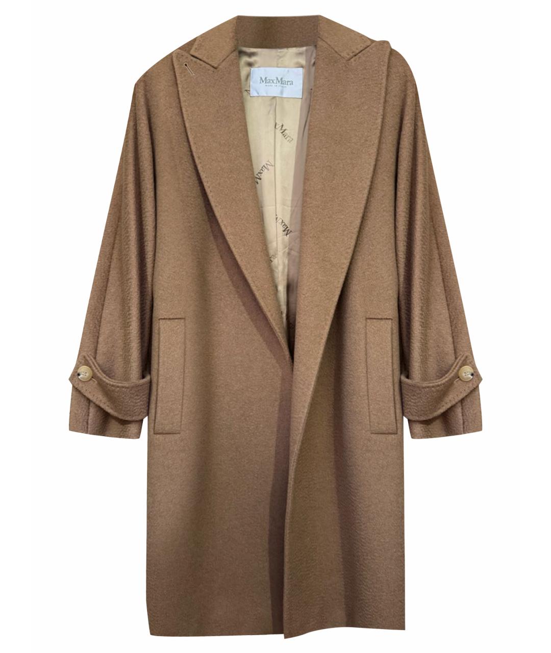 MAX MARA Коричневое шерстяное пальто, фото 1