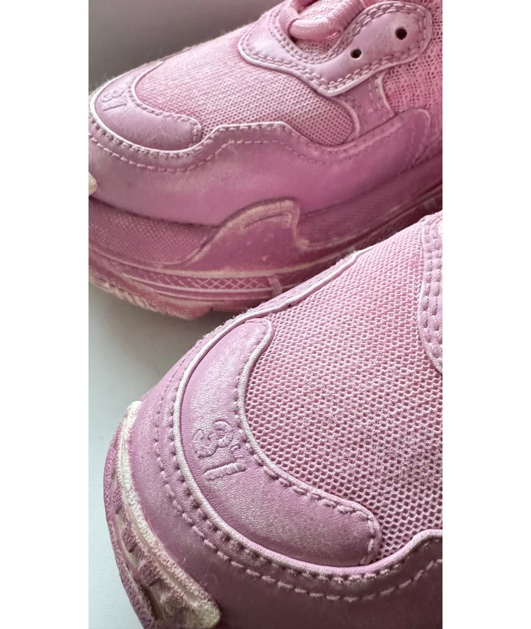 BALENCIAGA Розовые текстильные кроссовки, фото 4