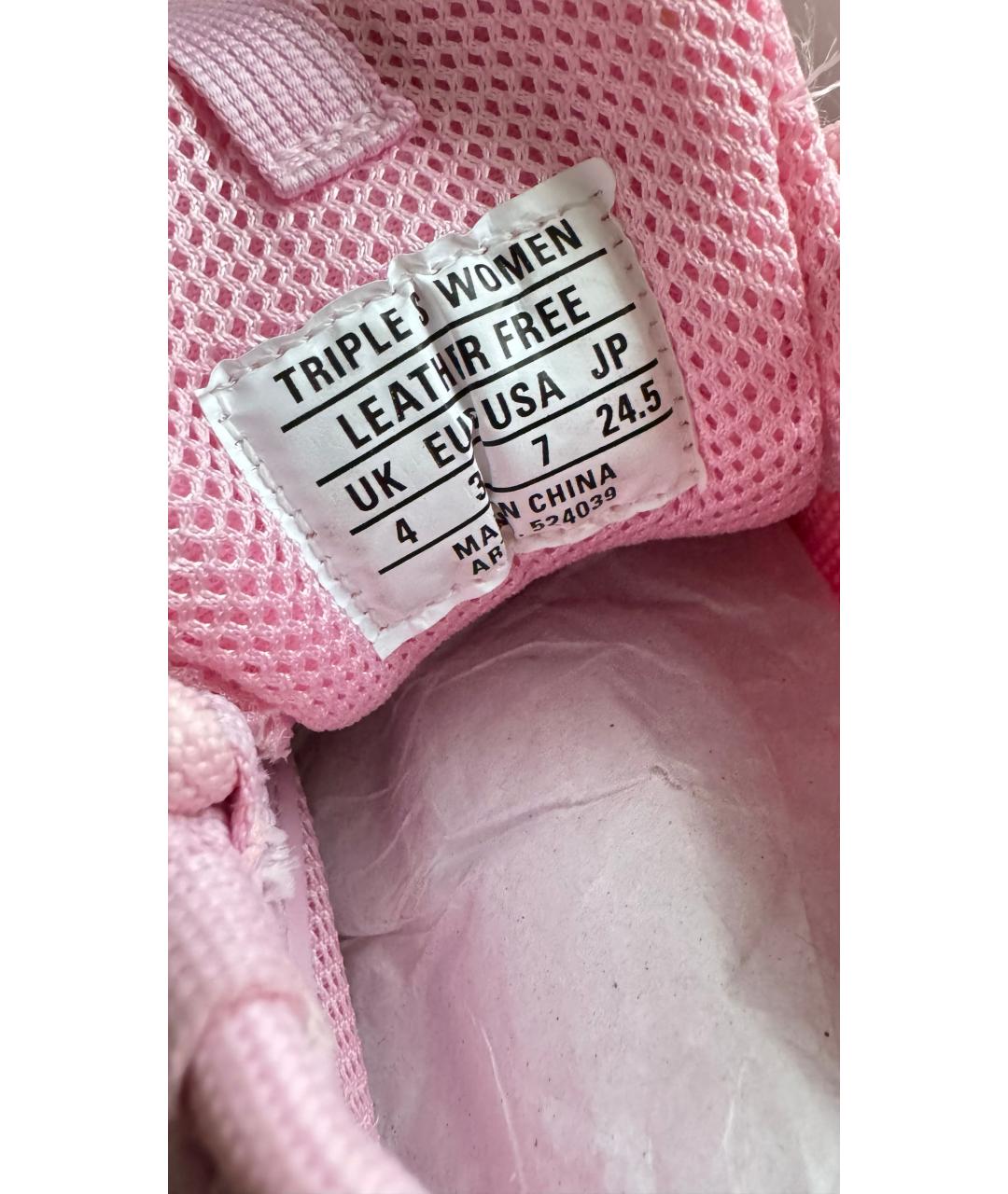 BALENCIAGA Розовые текстильные кроссовки, фото 3
