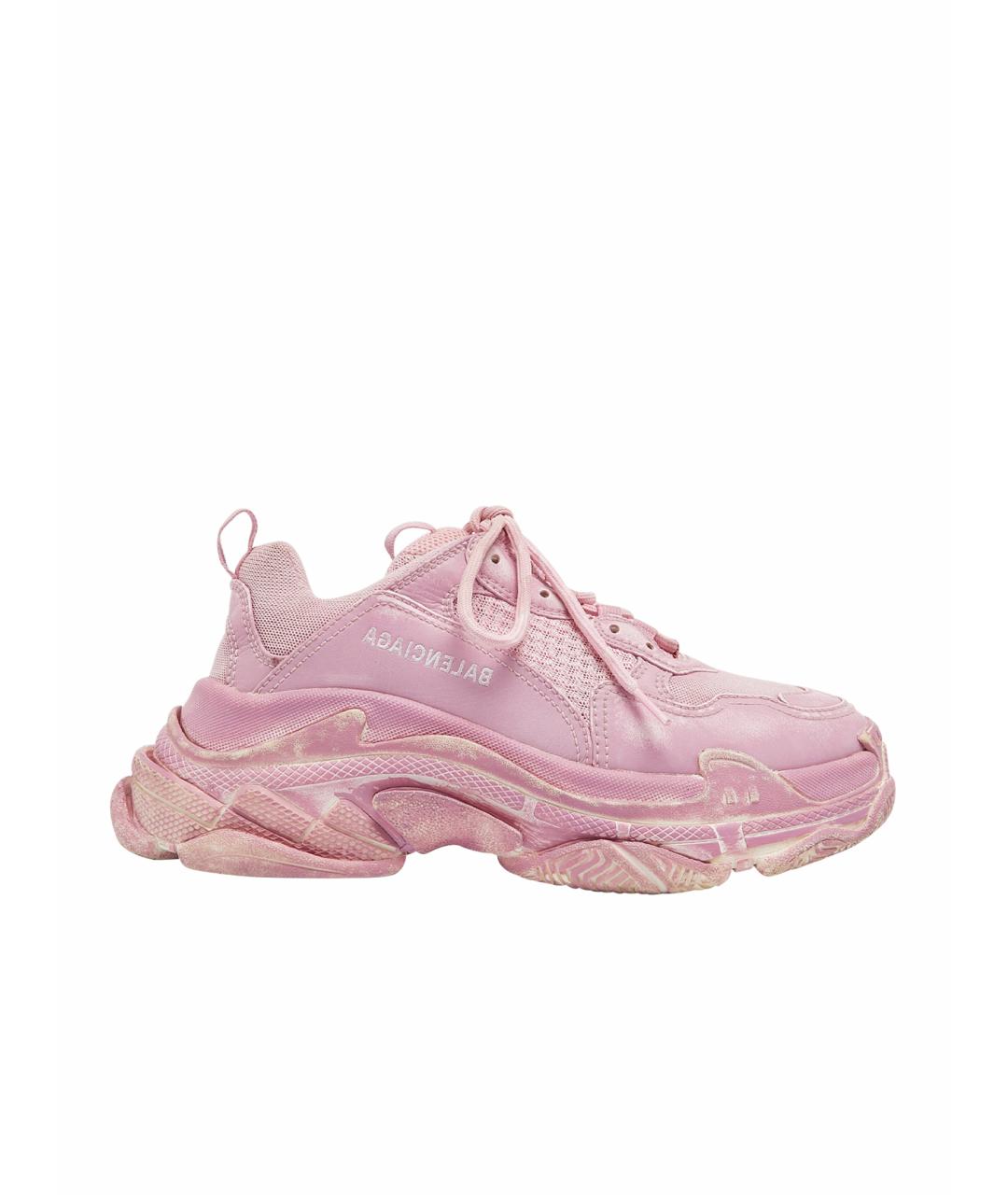 BALENCIAGA Розовые текстильные кроссовки, фото 1