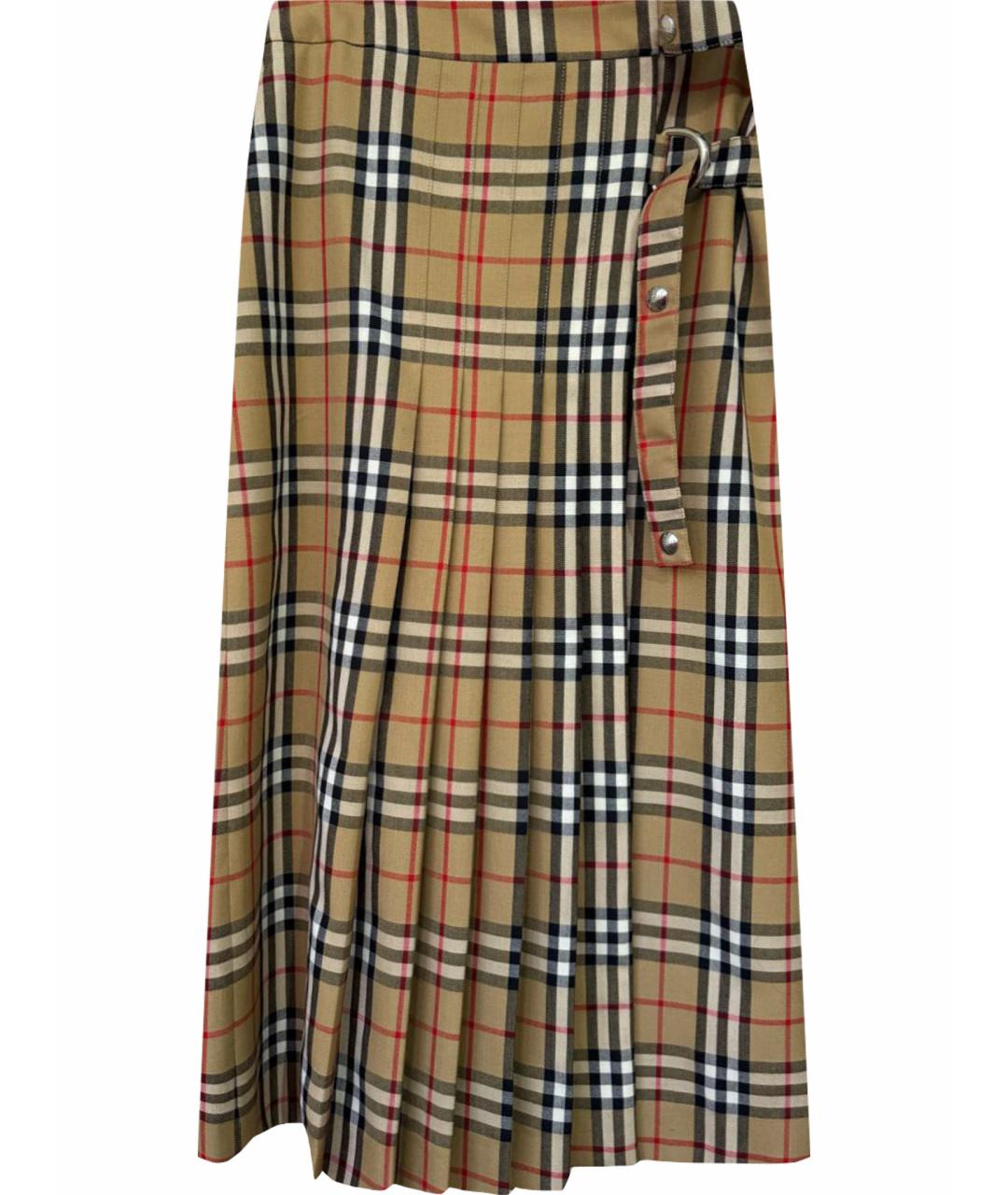 BURBERRY Бежевая юбка миди, фото 1