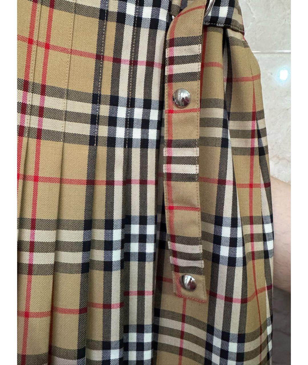 BURBERRY Бежевая юбка миди, фото 6