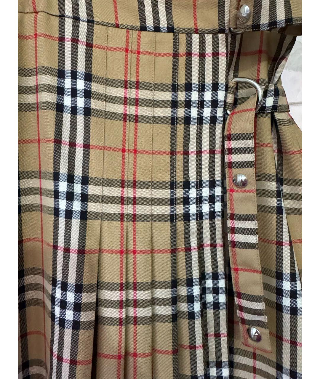 BURBERRY Бежевая юбка миди, фото 5