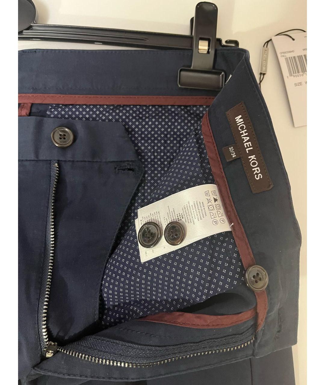 MICHAEL KORS Темно-синие хлопковые брюки чинос, фото 3
