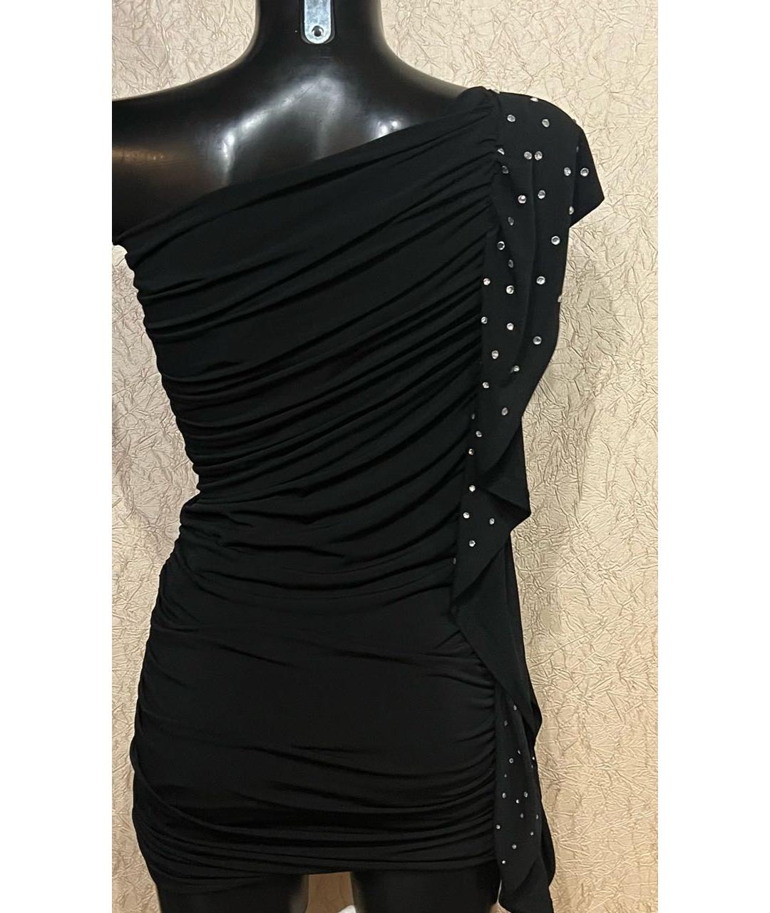 PHILIPP PLEIN Черное вискозное коктейльное платье, фото 6