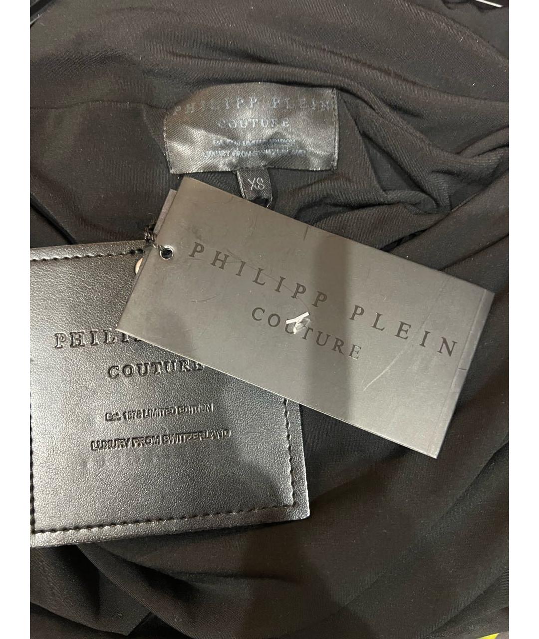 PHILIPP PLEIN Черное вискозное коктейльное платье, фото 4