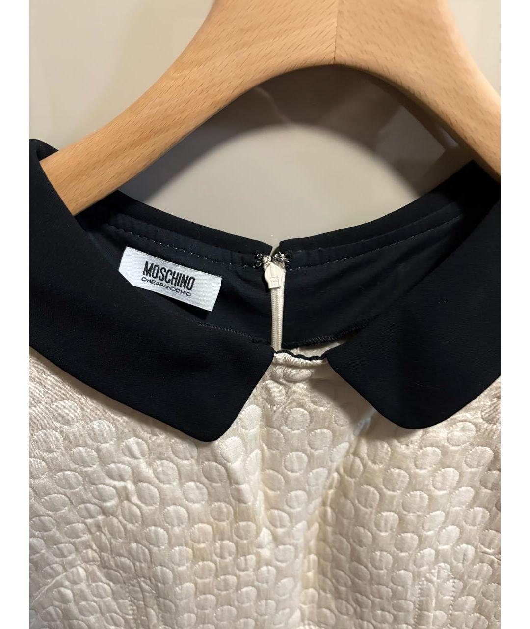 MOSCHINO Бежевое вискозное повседневное платье, фото 3