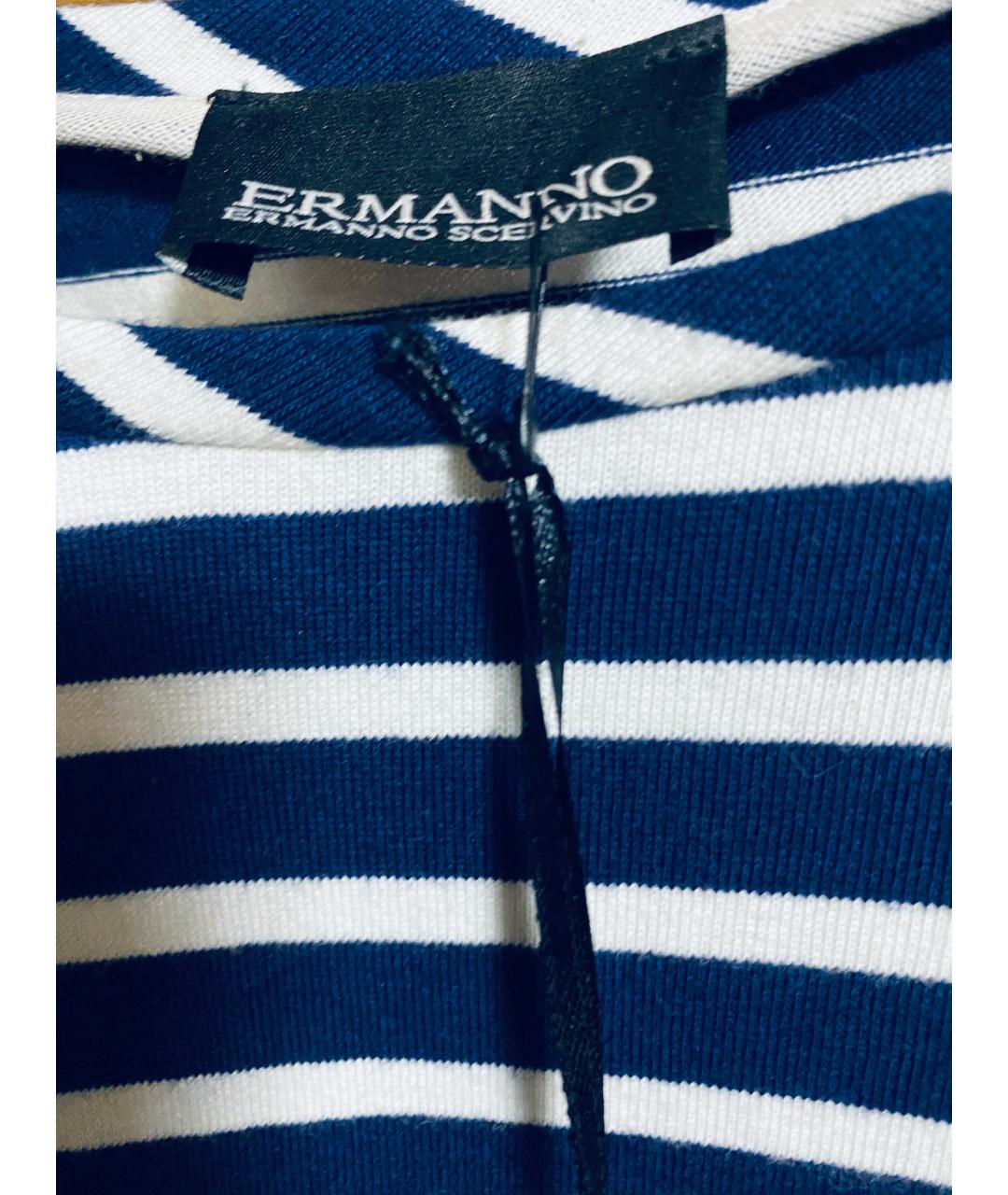 ERMANNO SCERVINO Синий хлопко-эластановый костюм с брюками, фото 3