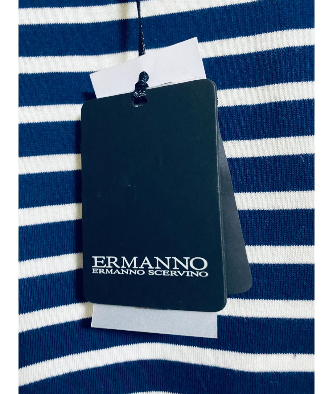 ERMANNO SCERVINO Синий хлопко-эластановый костюм с брюками, фото 4