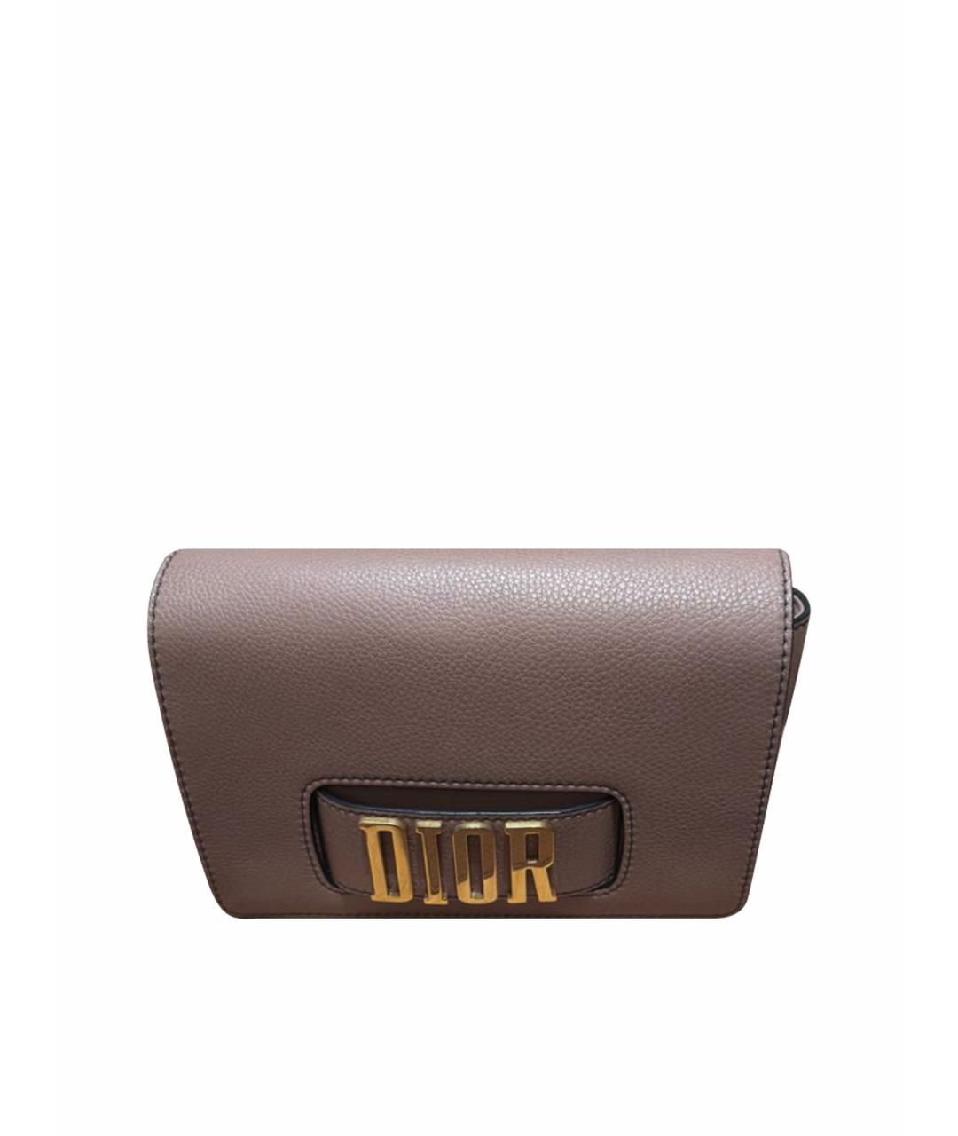 CHRISTIAN DIOR Бежевая кожаная сумка через плечо, фото 1