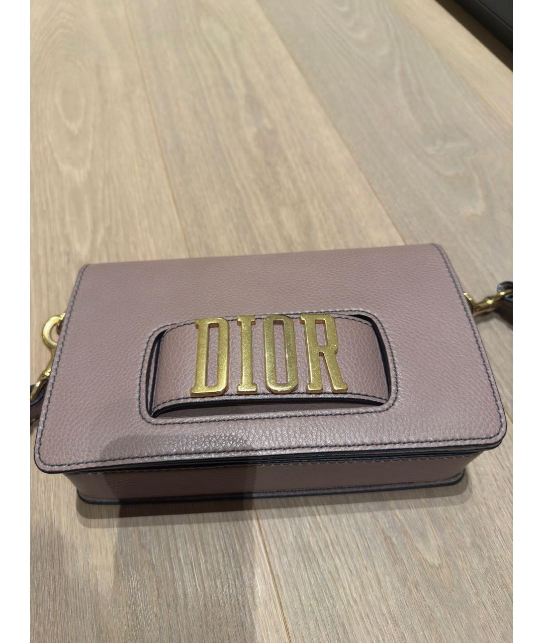 CHRISTIAN DIOR Бежевая кожаная сумка через плечо, фото 4