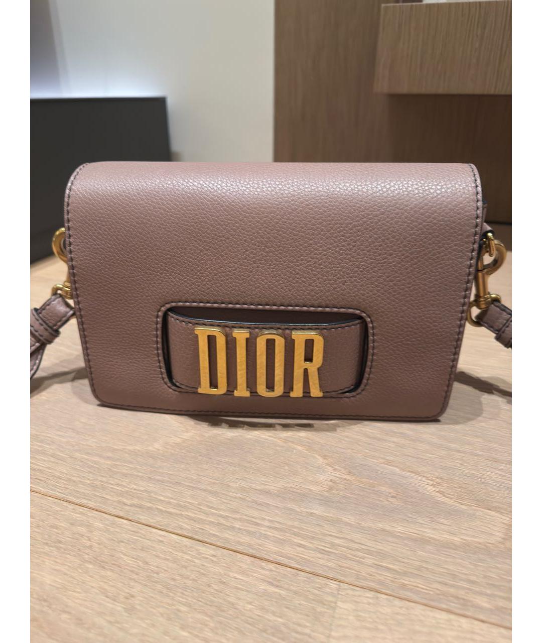 CHRISTIAN DIOR Бежевая кожаная сумка через плечо, фото 2