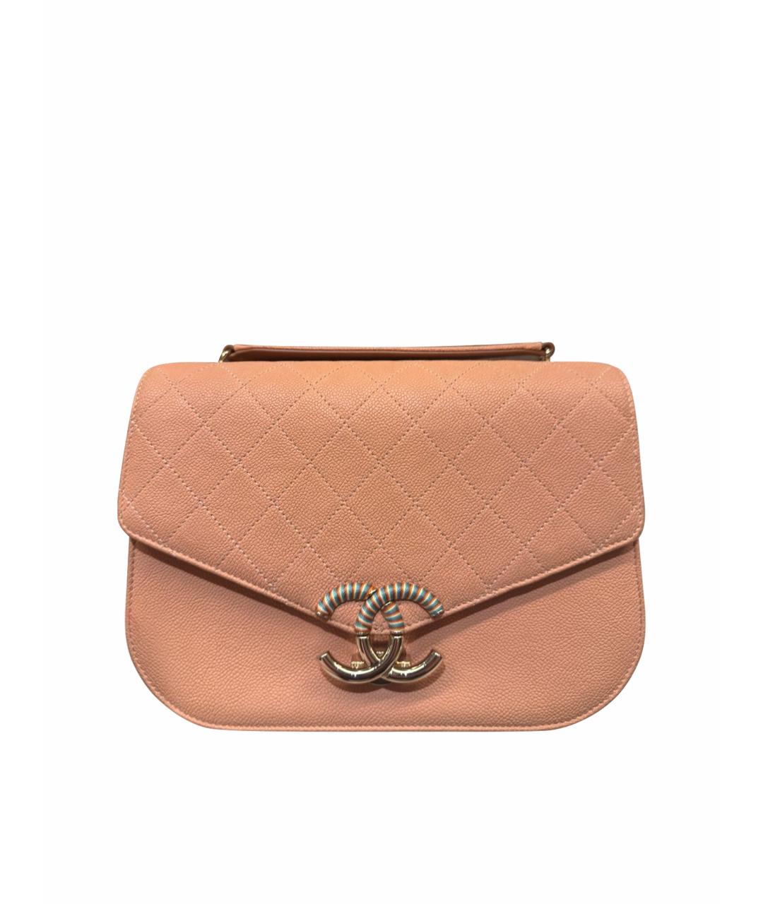 CHANEL Коралловая кожаная сумка через плечо, фото 1