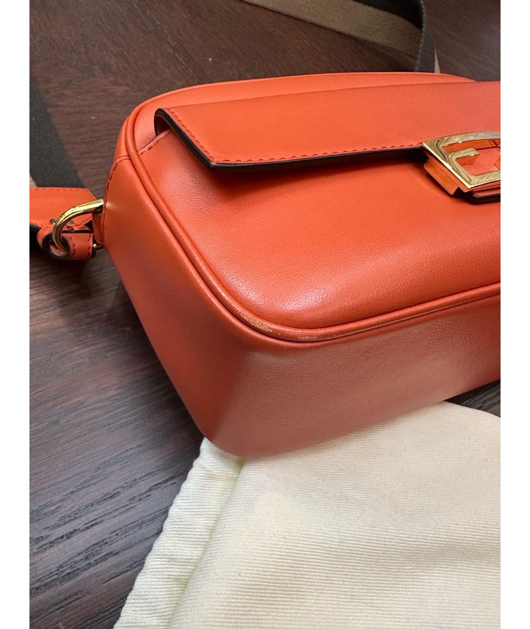 FENDI Оранжевая кожаная сумка через плечо, фото 8