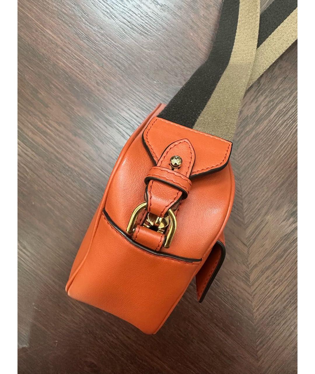 FENDI Оранжевая кожаная сумка через плечо, фото 5
