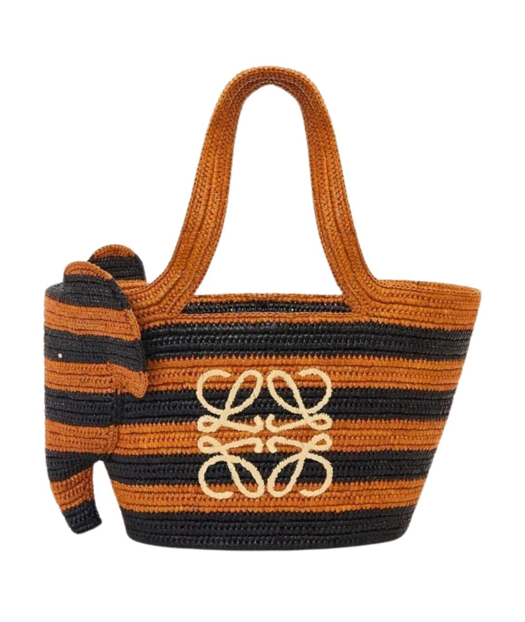 LOEWE Коричневая рафия сумка через плечо, фото 1