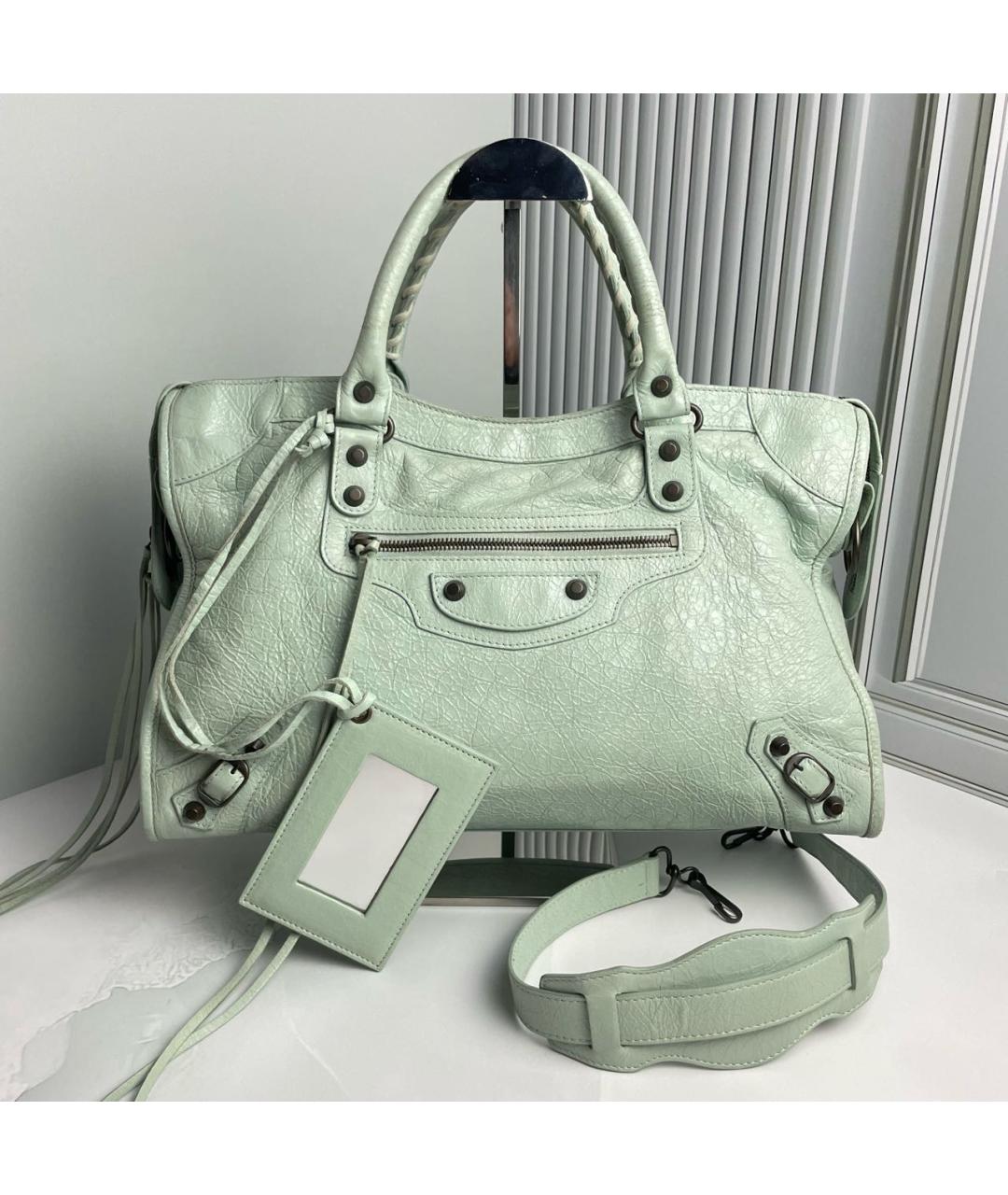 BALENCIAGA Кожаная сумка с короткими ручками, фото 9