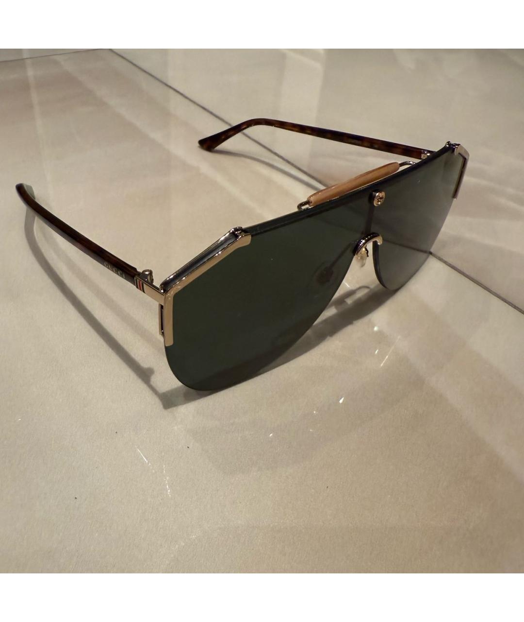 GUCCI Черные металлические солнцезащитные очки, фото 3
