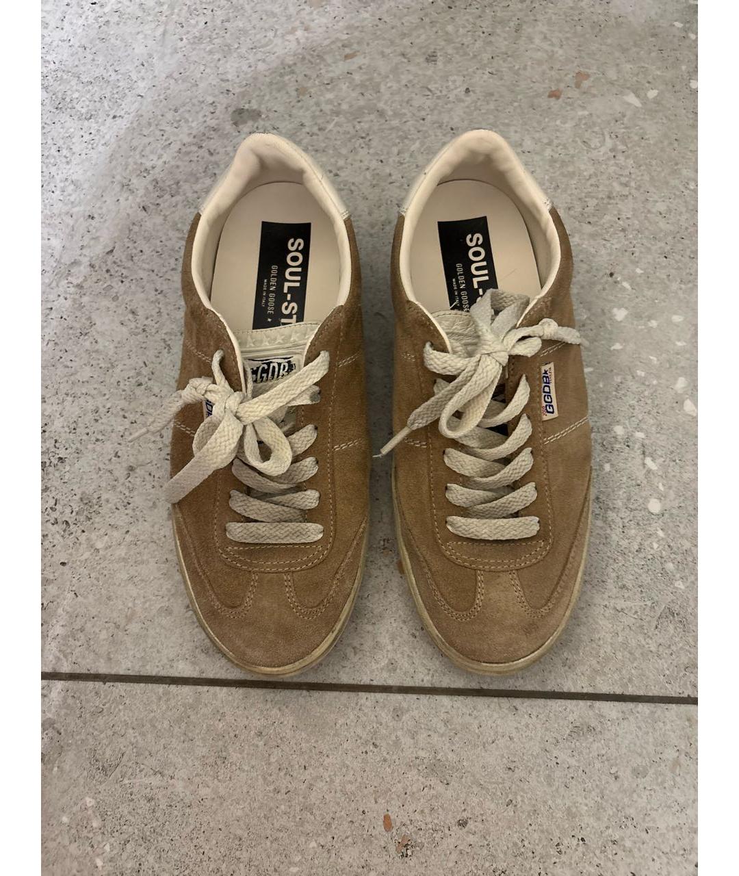 GOLDEN GOOSE DELUXE BRAND Бежевые замшевые кеды, фото 2