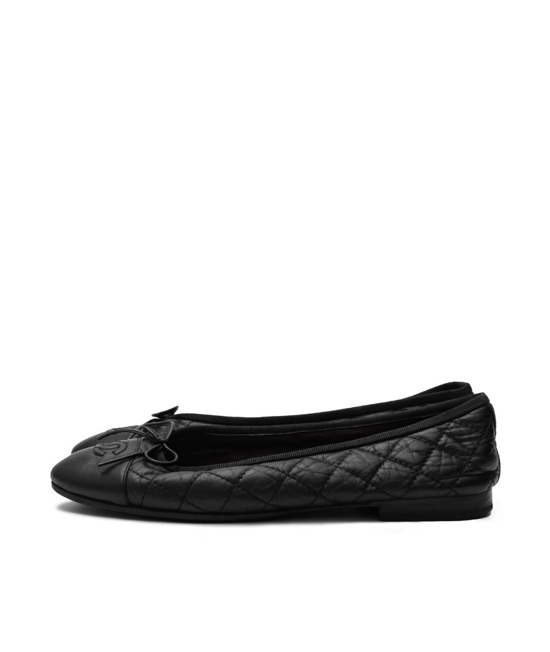 CHANEL Черные кожаные балетки, фото 6