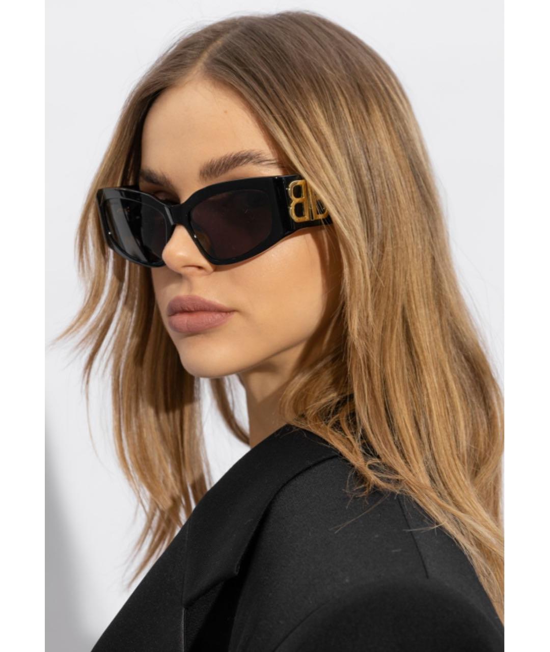 BALENCIAGA Черные пластиковые солнцезащитные очки, фото 4