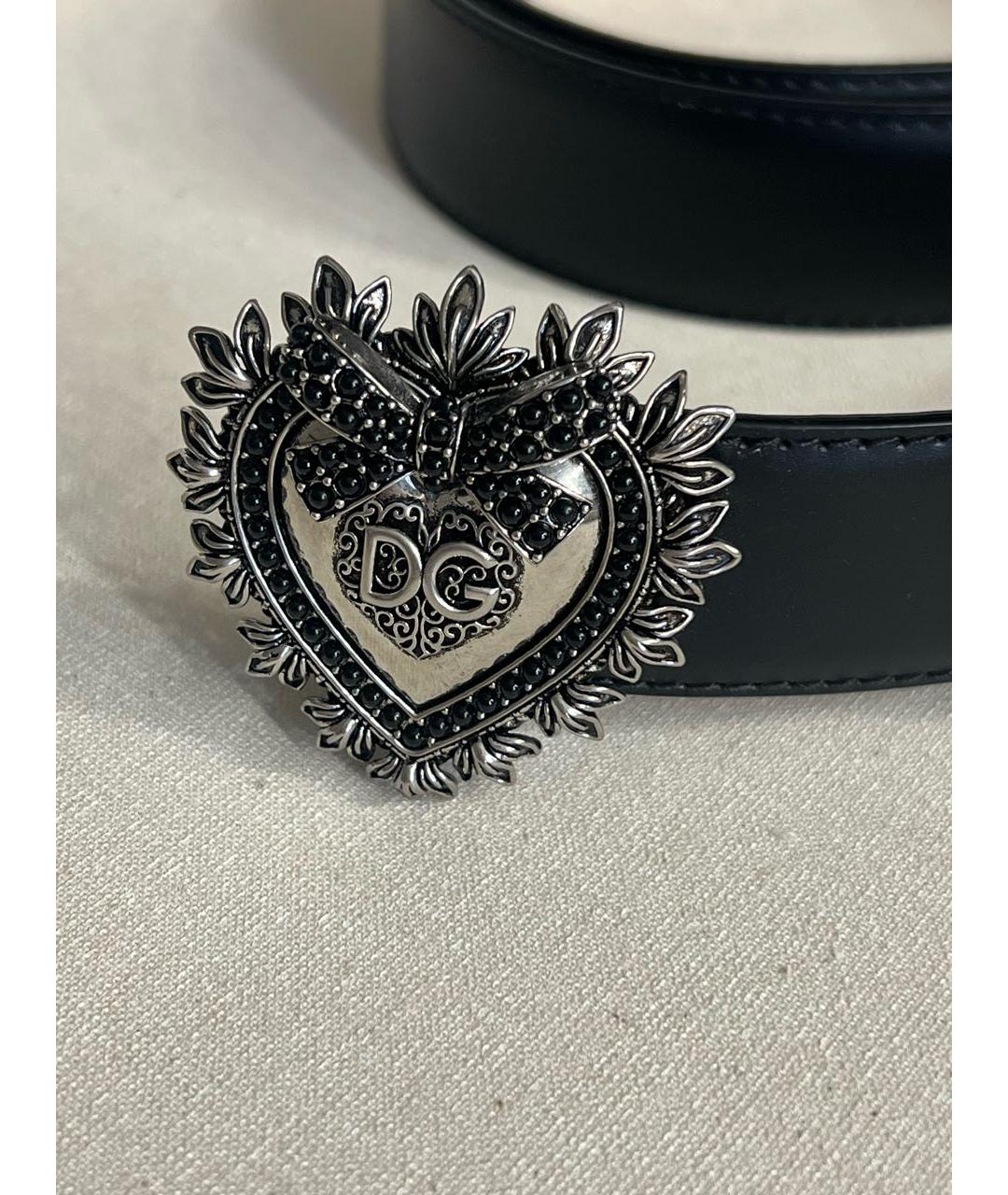DOLCE&GABBANA Черный кожаный ремень, фото 2