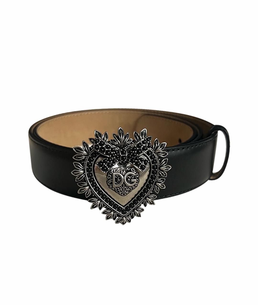 DOLCE&GABBANA Черный кожаный ремень, фото 1