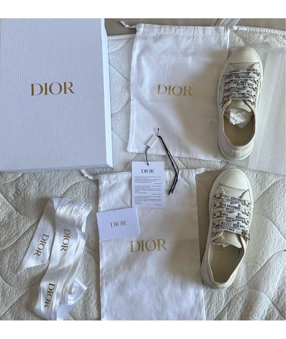 CHRISTIAN DIOR Белые текстильные кеды, фото 6