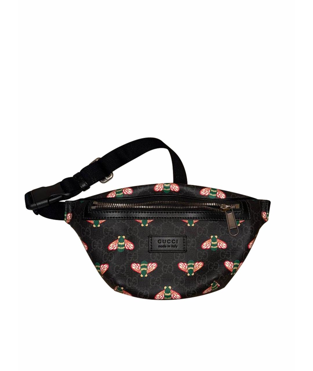 GUCCI Черная барсетка из искусственной кожи, фото 1