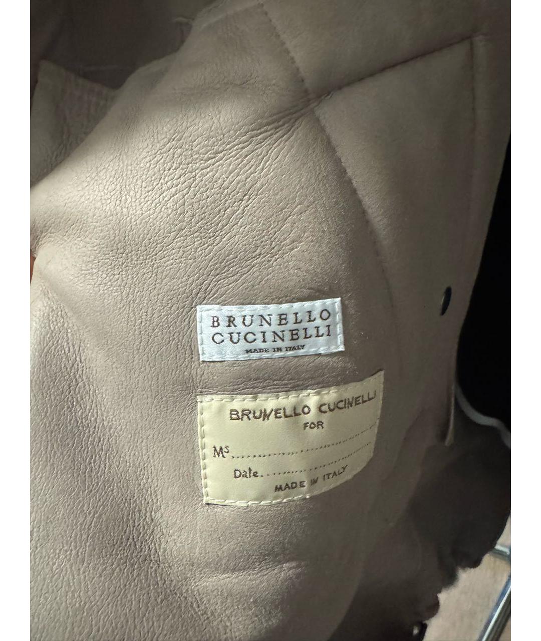 BRUNELLO CUCINELLI Бежевая меховая шуба, фото 3