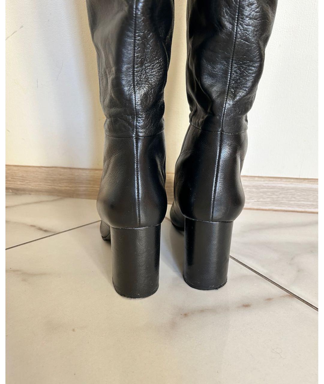 'S MAX MARA Черные кожаные сапоги, фото 3