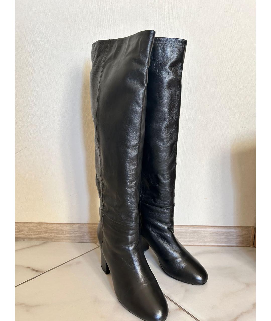 'S MAX MARA Черные кожаные сапоги, фото 4